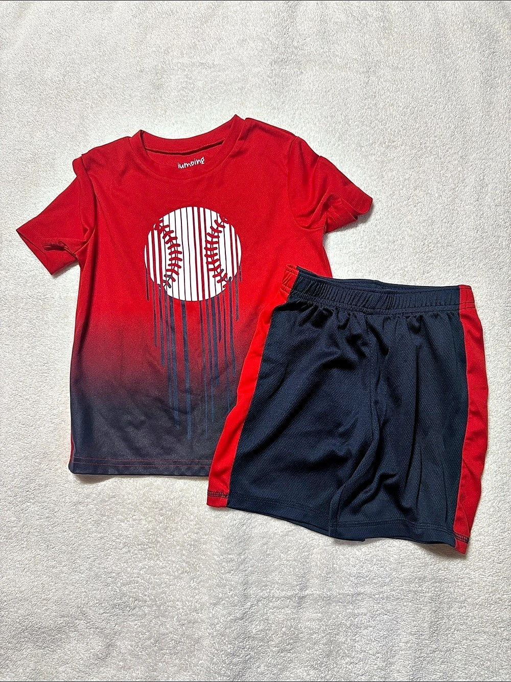 Jumping Beans Active Baseball Graphic Tee and Shorts Set Baseball Shirt & Shorts